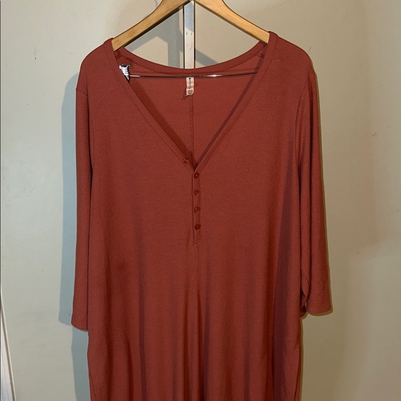 Athleta Wind Down Sleep Romper Terracotta Waffle Knit Size 3X - Picture 7 of 13